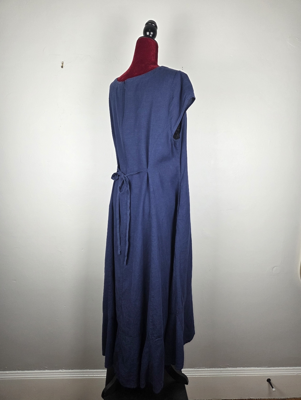 Universal Standard Sunset Linen Flounce Dress In Cenote (Size S/14-16) - Picture 8 of 12